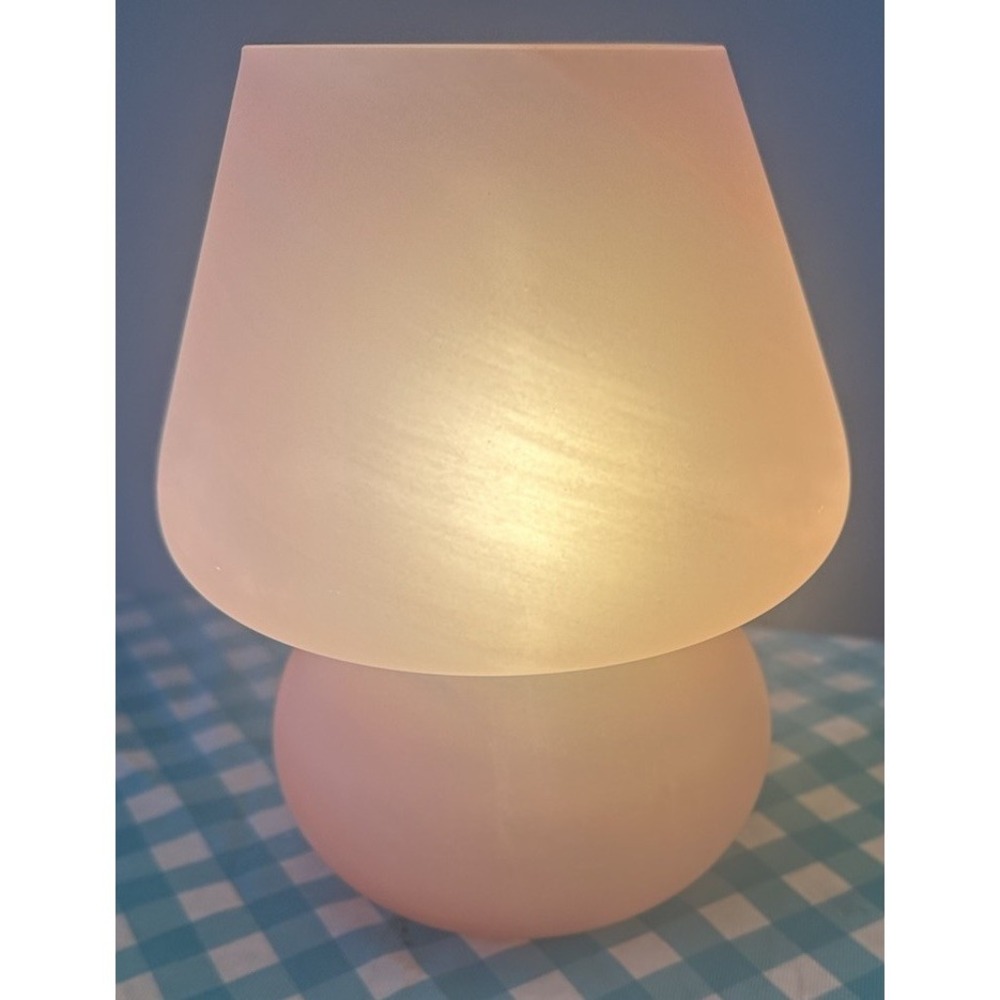 ONEWISH Mushroom Lamp Pink Bedside Table Lamp-Nightstand Nightlight Dimmable